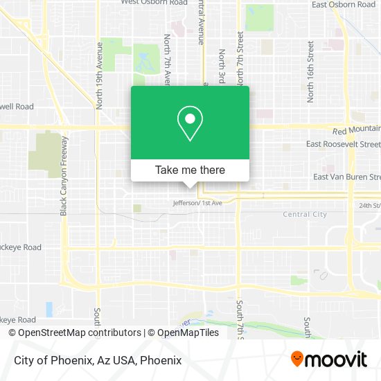 City of Phoenix, Az USA map