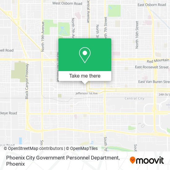 Phoenix City Government Personnel Department map