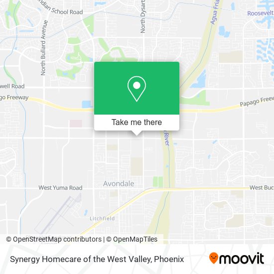 Synergy Homecare of the West Valley map