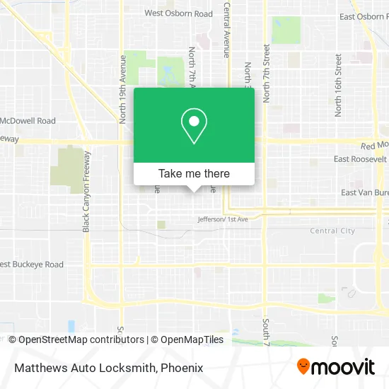 Matthews Auto Locksmith map