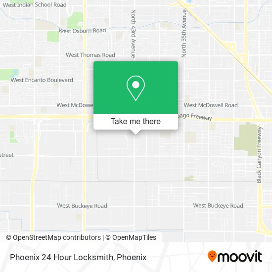Phoenix 24 Hour Locksmith map