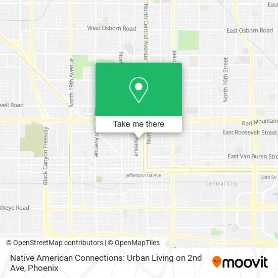 Native American Connections: Urban Living on 2nd Ave map