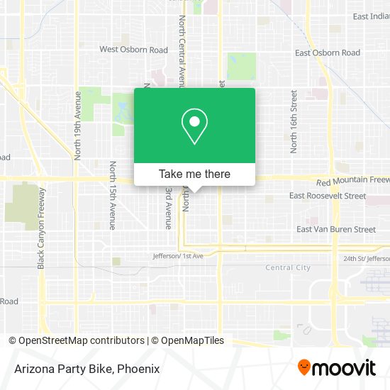 Arizona Party Bike map