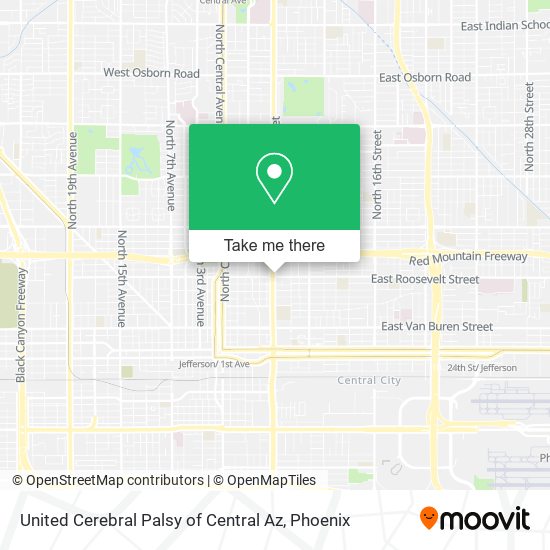 United Cerebral Palsy of Central Az map