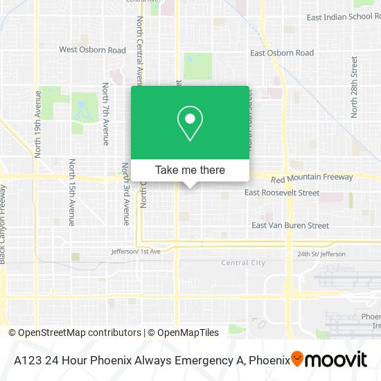 Mapa de A123 24 Hour Phoenix Always Emergency A