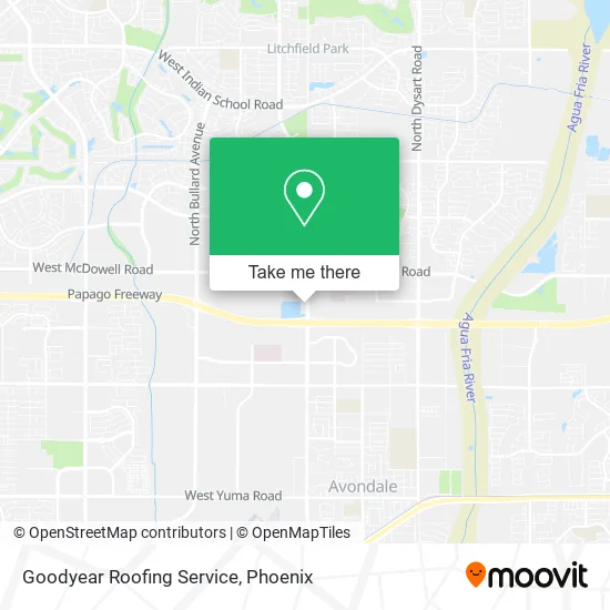 Goodyear Roofing Service map