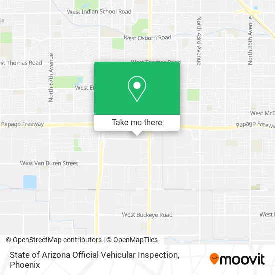 State of Arizona Official Vehicular Inspection map