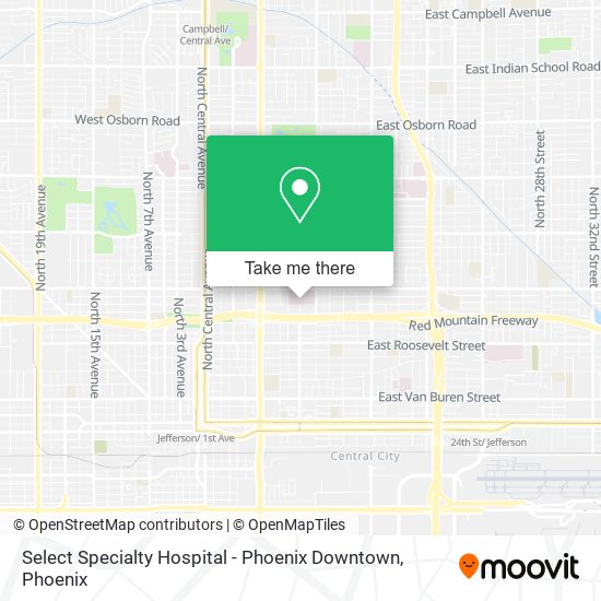 Mapa de Select Specialty Hospital - Phoenix Downtown