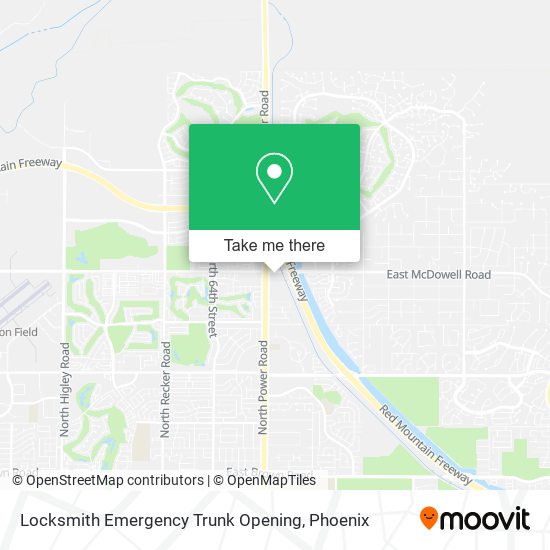 Mapa de Locksmith Emergency Trunk Opening