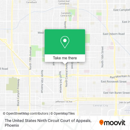 Mapa de The United States Ninth Circuit Court of Appeals