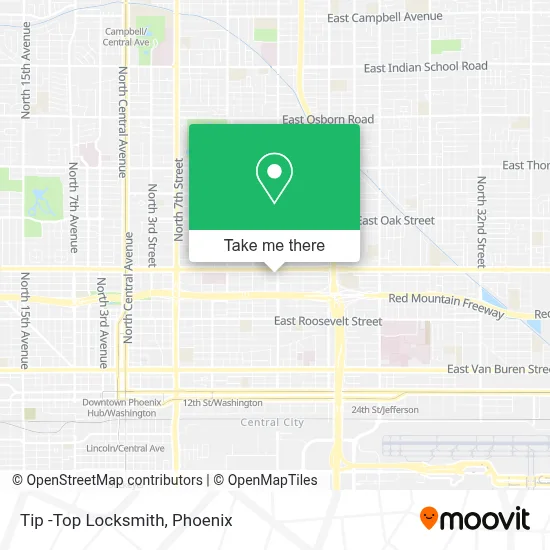 Tip -Top Locksmith map