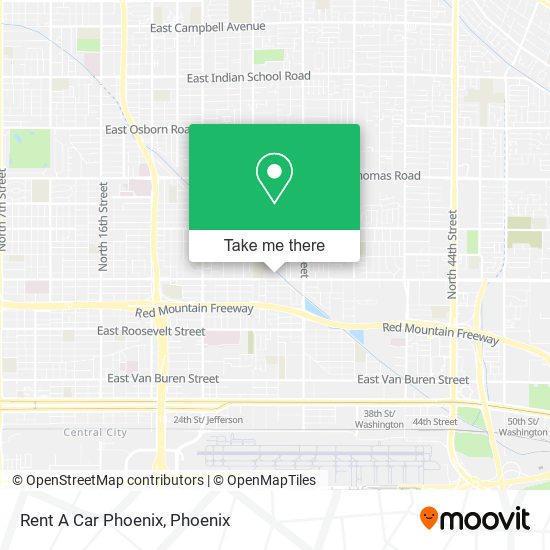 Rent A Car Phoenix map