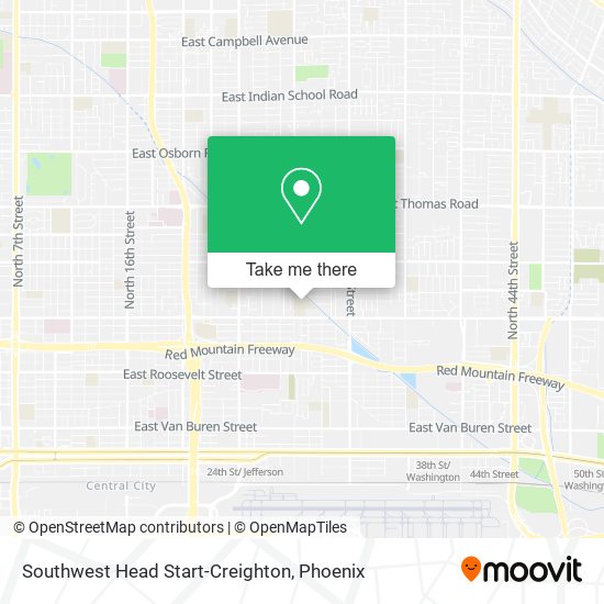 Southwest Head Start-Creighton map