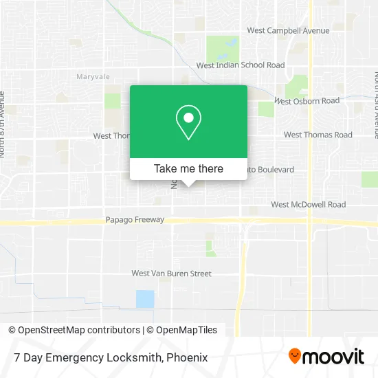7 Day Emergency Locksmith map
