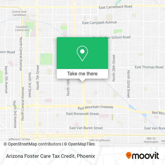 Arizona Foster Care Tax Credit map