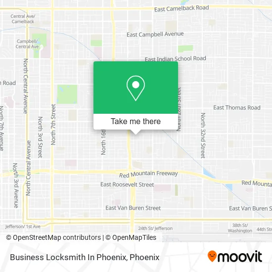 Business Locksmith In Phoenix map