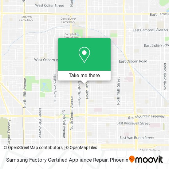 Mapa de Samsung Factory Certified Appliance Repair