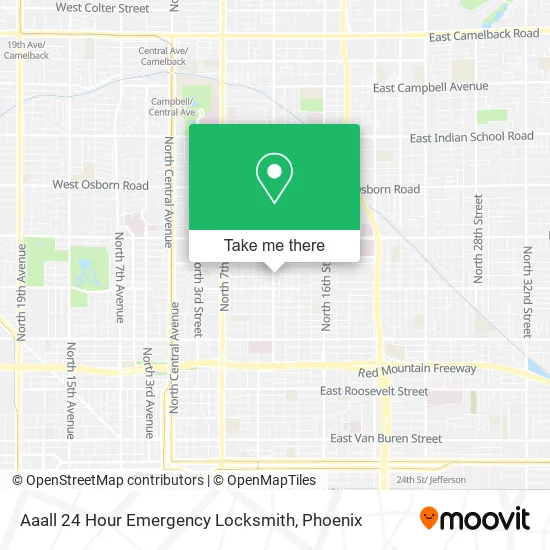 Aaall 24 Hour Emergency Locksmith map