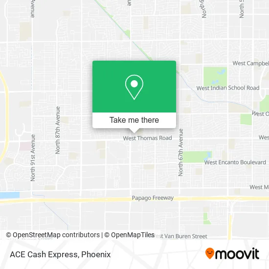 Mapa de ACE Cash Express