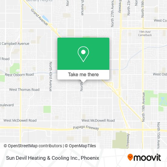 Mapa de Sun Devil Heating & Cooling Inc.