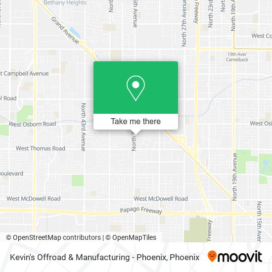 Kevin's Offroad & Manufacturing - Phoenix map