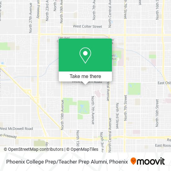 Mapa de Phoenix College Prep / Teacher Prep Alumni