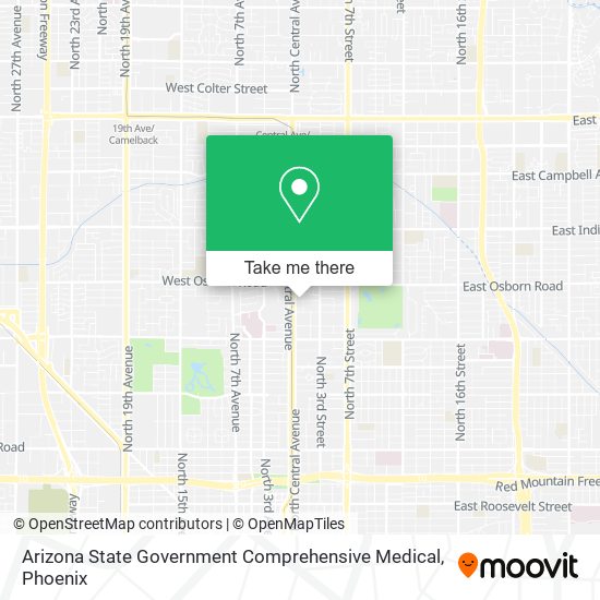 Arizona State Government Comprehensive Medical map