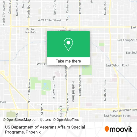 US Department of Veterans Affairs Special Programs map