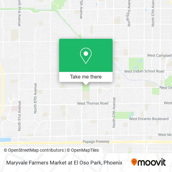 Maryvale Farmers Market at El Oso Park map
