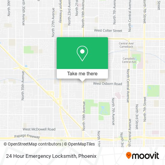 24 Hour Emergency Locksmith map