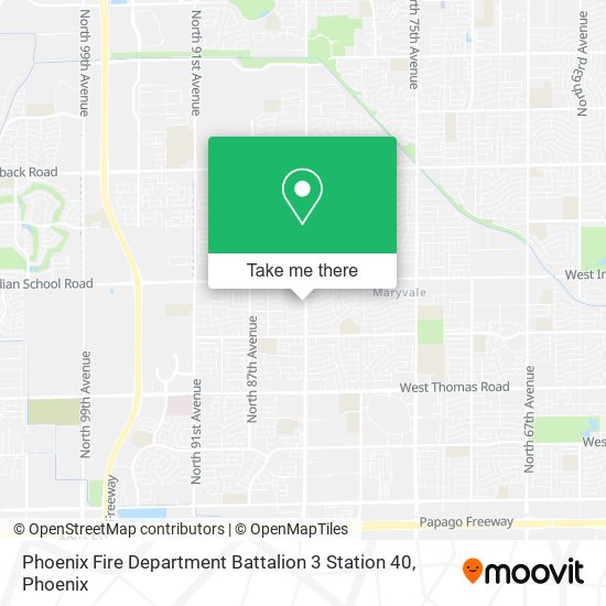 Phoenix Fire Department Battalion 3 Station 40 map