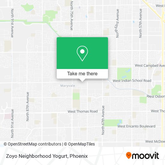 Zoyo Neighborhood Yogurt map