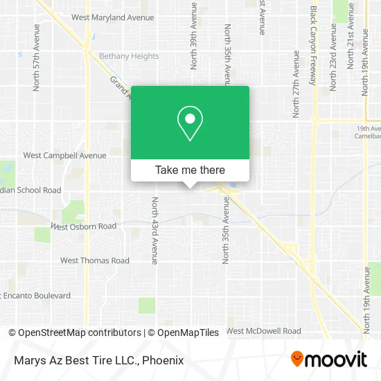 Marys Az Best Tire LLC. map