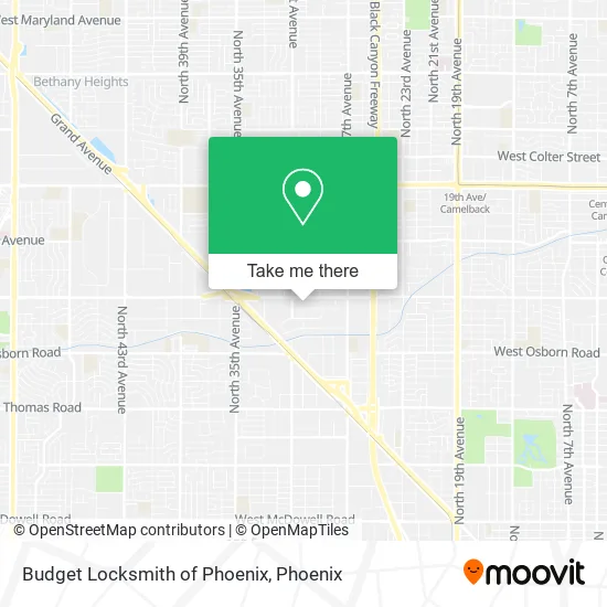 Budget Locksmith of Phoenix map