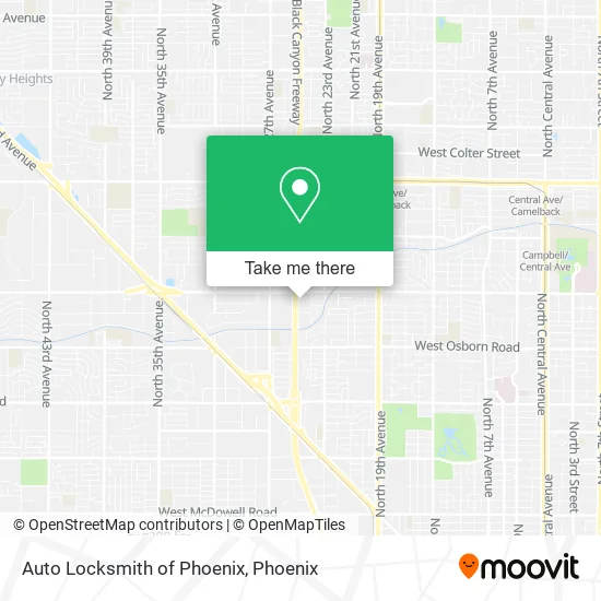 Auto Locksmith of Phoenix map