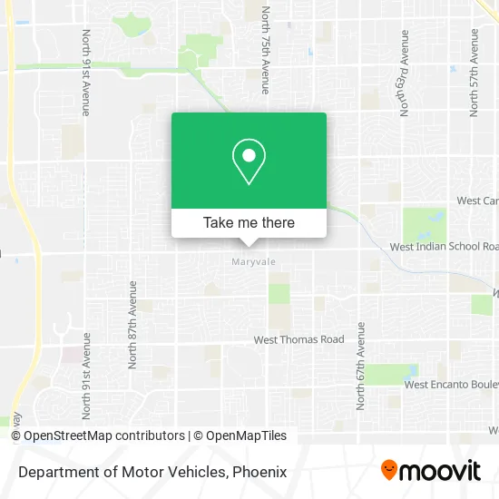 Department of Motor Vehicles map