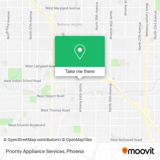Mapa de Priority Appliance Services