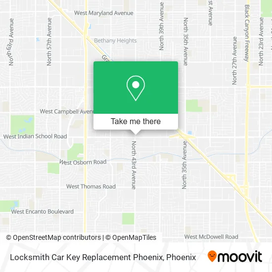 Locksmith Car Key Replacement Phoenix map