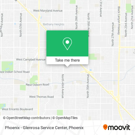Phoenix - Glenrosa Service Center map