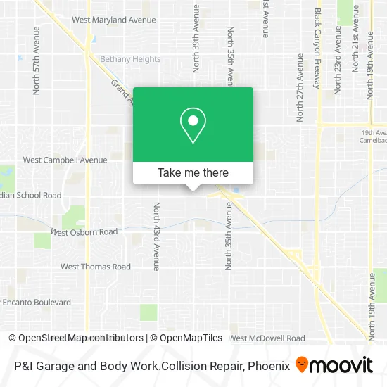 P&I Garage and Body Work.Collision Repair map