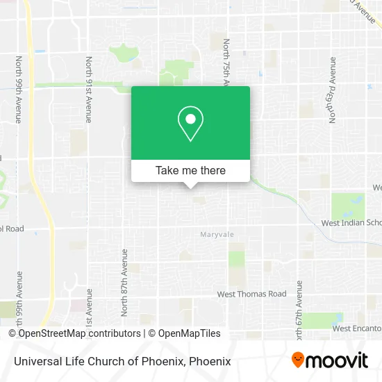 Universal Life Church of Phoenix map