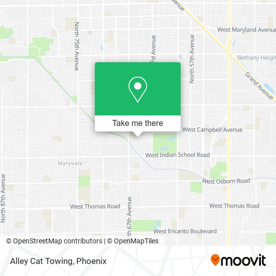 Alley Cat Towing map