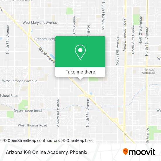 Mapa de Arizona K-8 Online Academy