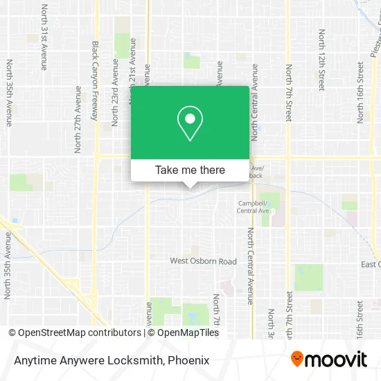 Anytime Anywere Locksmith map