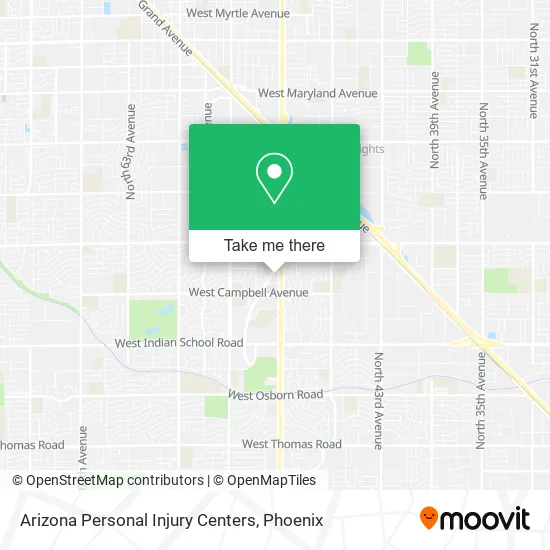 Arizona Personal Injury Centers map