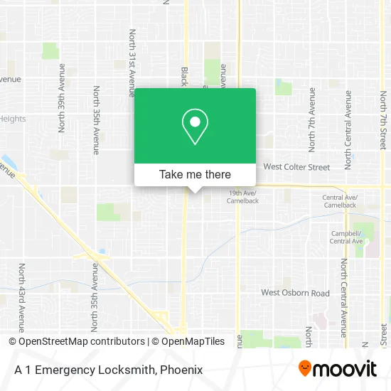A 1 Emergency Locksmith map