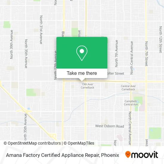 Amana Factory Certified Appliance Repair map
