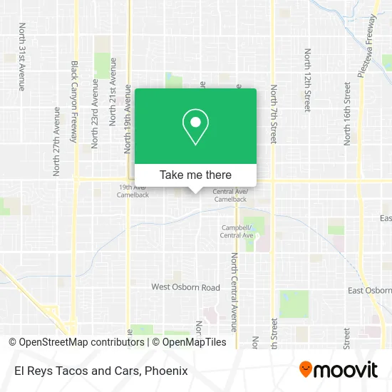 El Reys Tacos and Cars map