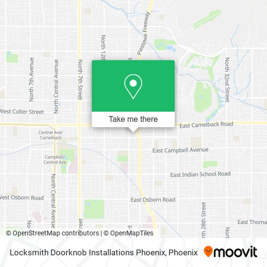 Locksmith Doorknob Installations Phoenix map