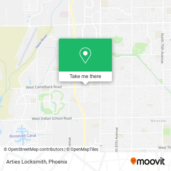 Arties Locksmith map